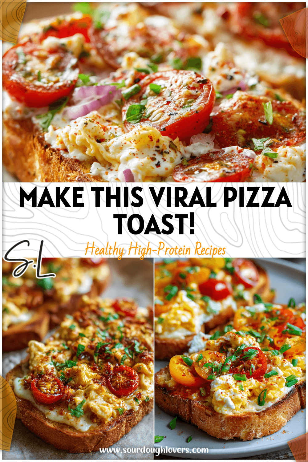 Golden toast topped with creamy cottage cheese, melted cheese, and pizza toppings on a plate. 2026